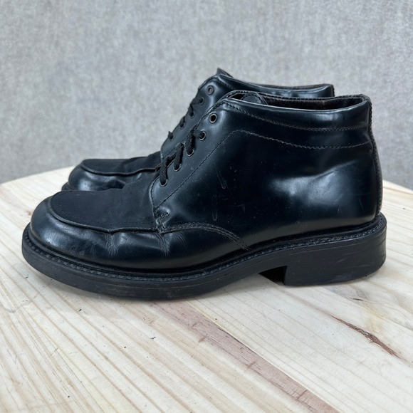 VTG Skechers Mens Black Leather Chukka Boots Lace Up Moc Toe Ankle Boots 9.5 main image 4